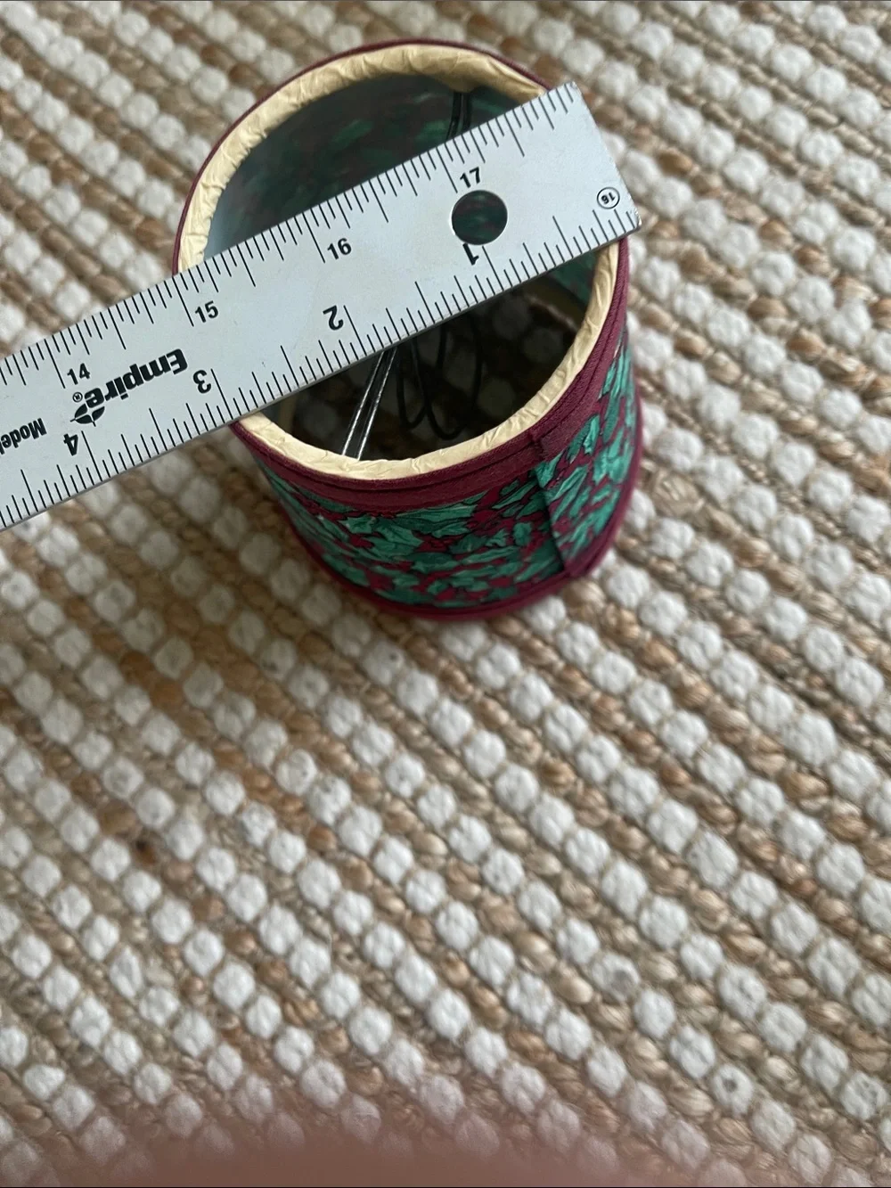 Vintage Christmas Holly Fabric Mini Clip-On Lamp Shades 4”